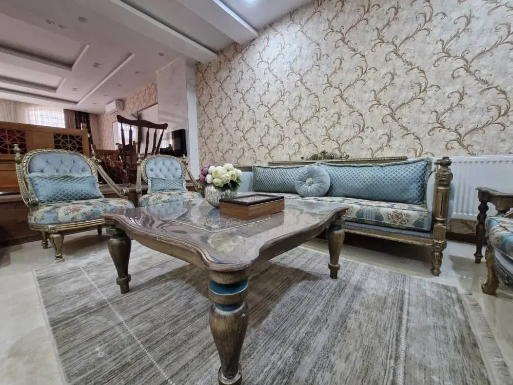 مبلمان استیل چوب راش 7 نفره پارچه‌ای|مبلمان خانگی و میز عسلی|شیراز, شهرک بهشتی|دیوار