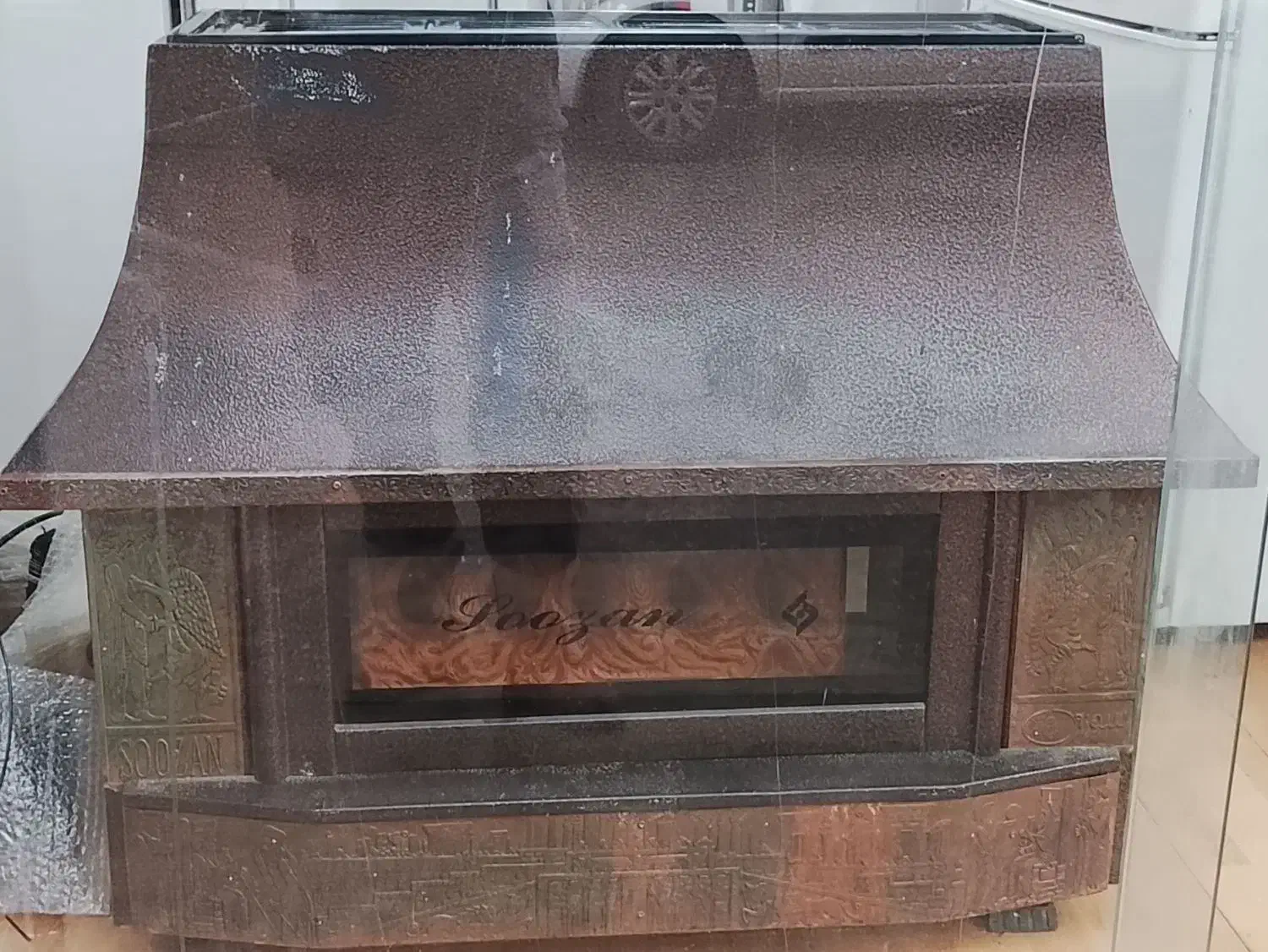 بخاری گازی طرح شومینه|بخاری، هیتر، شومینه|آمل, |دیوار