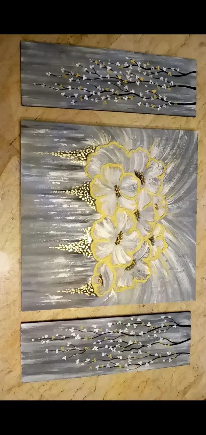 تابلو  نقاشی۱۵۰ در ۹۰  سه تکه|تابلو، نقاشی، عکس|تهران, جنت‌آباد شمالی|دیوار