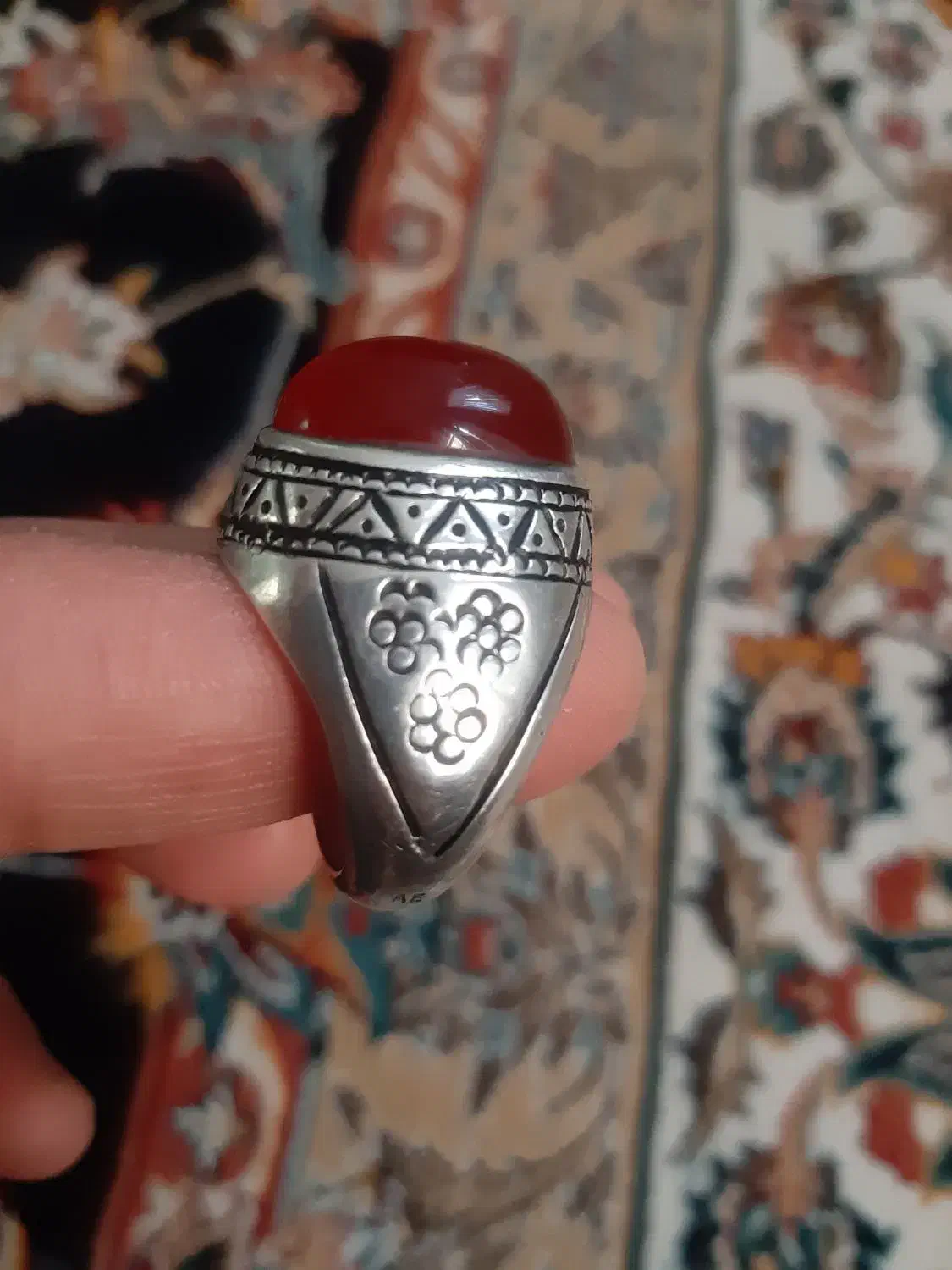 انگشتر نقره قلم کاری|جواهرات|کرمانشاه, |دیوار