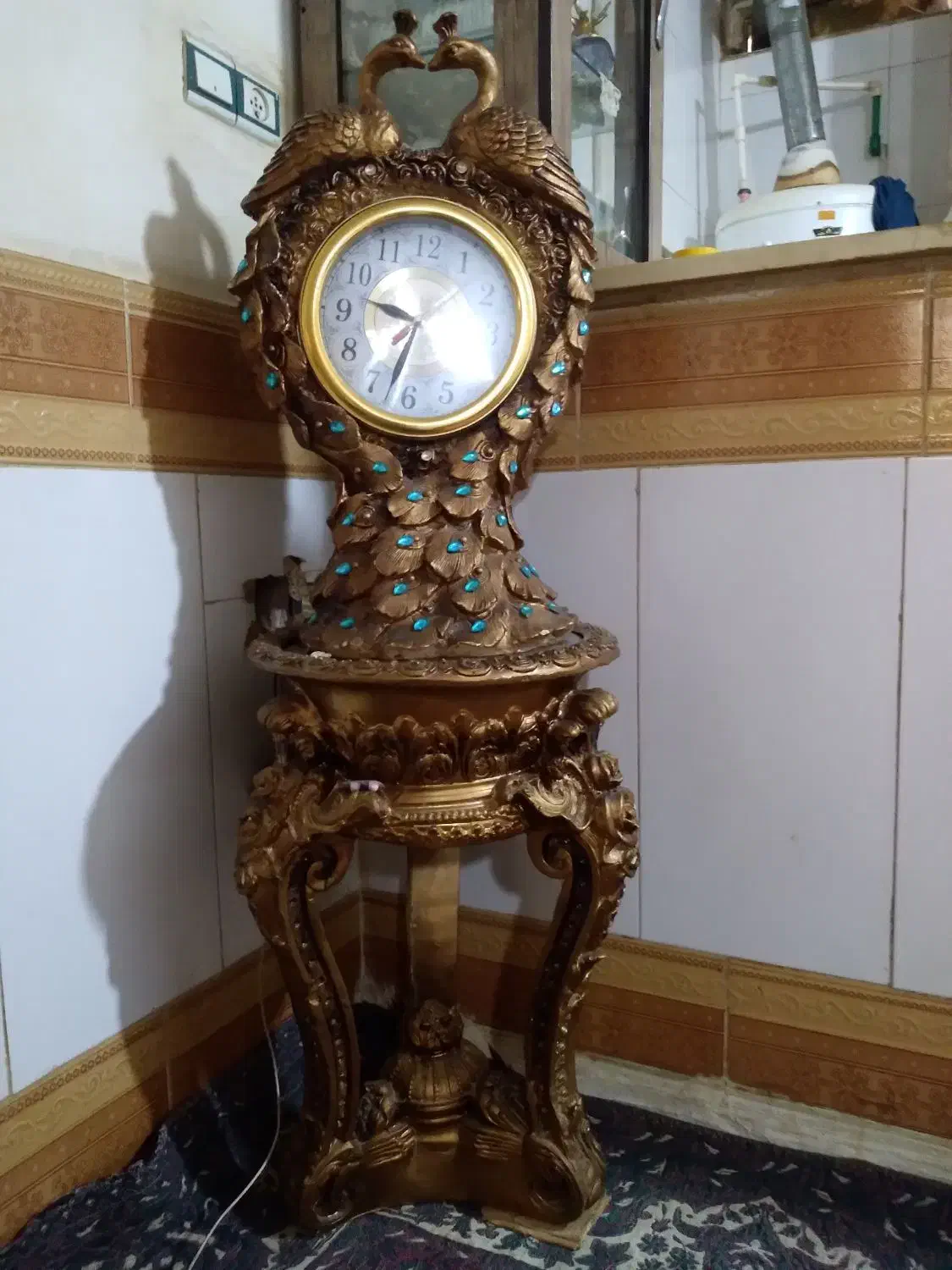 ساعت رنگ نسوز طلایی فورد پایه دار سلطنتی دوتیکه|ساعت دیواری و تزئینی|قم, نیروگاه|دیوار