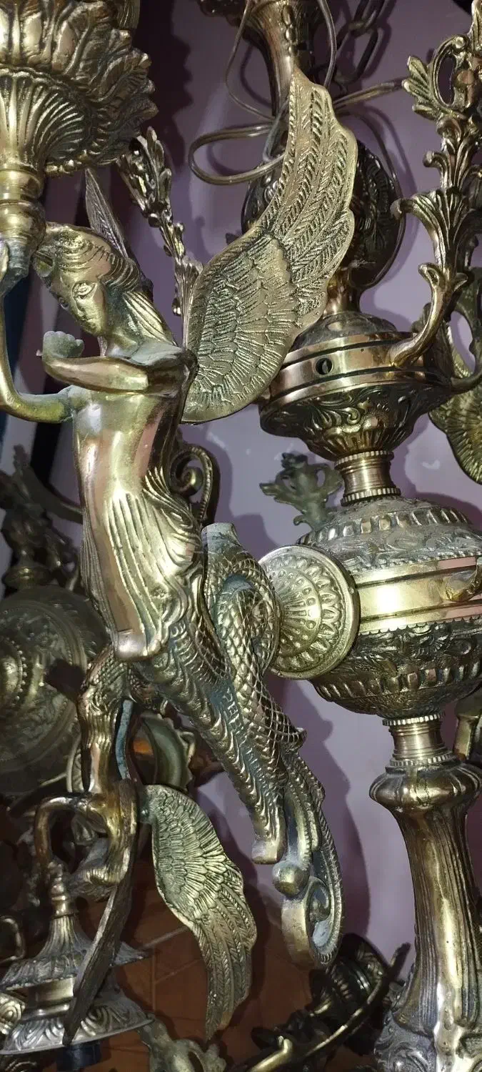 لوستر برنز اصل|لوستر و چراغ آویز|الشتر, |دیوار