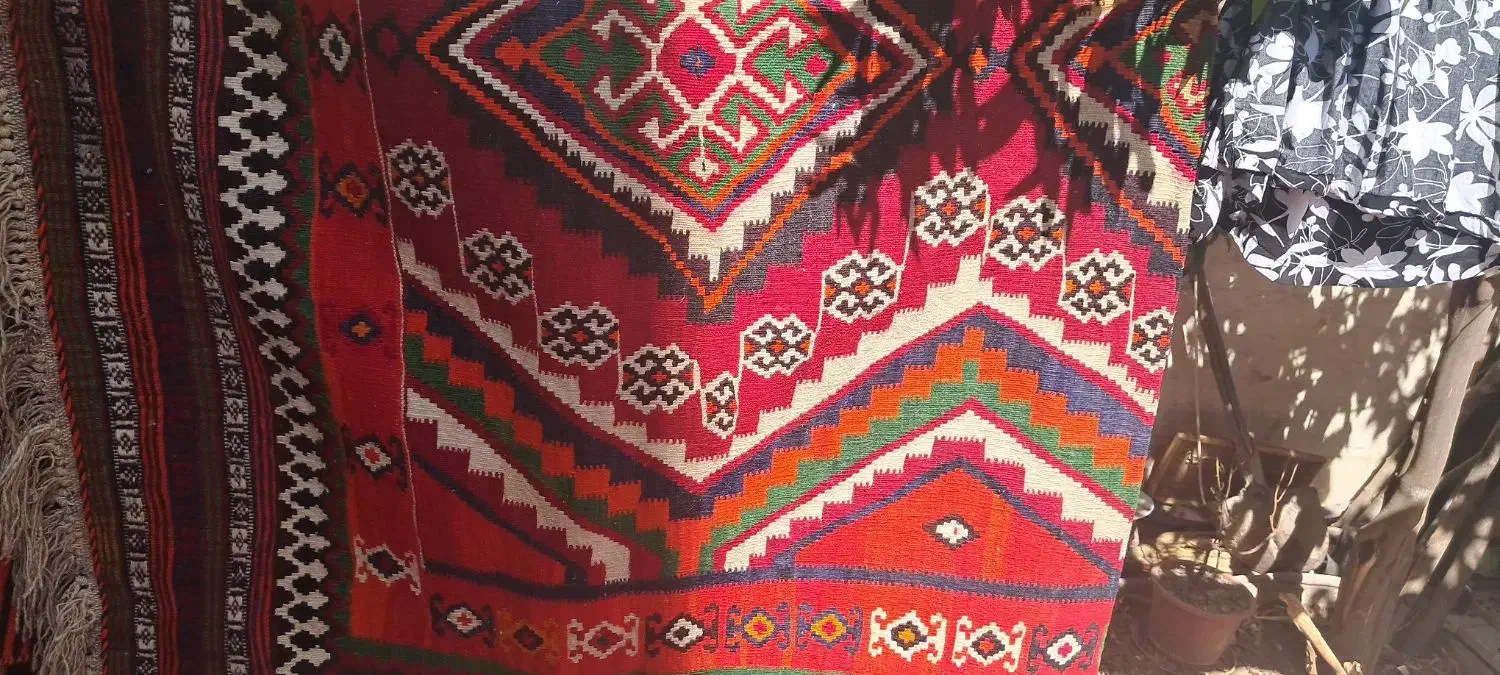 گلیم دستباف قشقایی|گلیم، جاجیم، گبه|شیراز, تل حسین‌آباد|دیوار