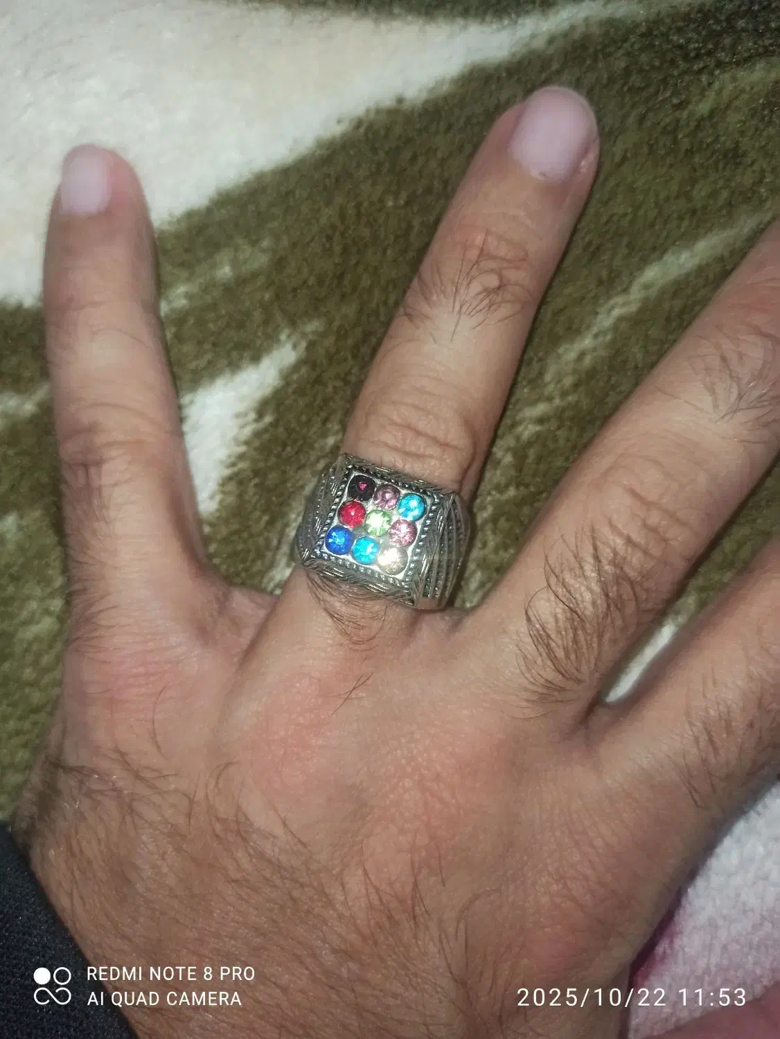 انگشتر استیل تمام سنگ های ریز عقیق|بدلیجات|مرند, |دیوار