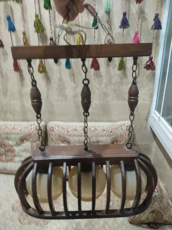 لوستر چوبی|لوستر و چراغ آویز|مشهد, الهیه|دیوار