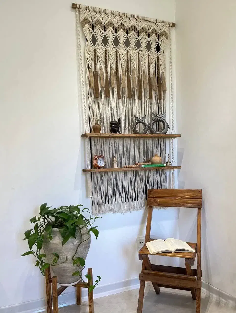 شلف های مکرومه با تنوعی بالا|کتابخانه، شلف، قفسه‌های دیواری|مشهد, الهیه|دیوار