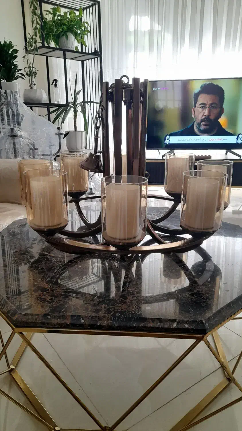 لوستر ۸ شعله نو|لوستر و چراغ آویز|مشهد, سمزقند|دیوار