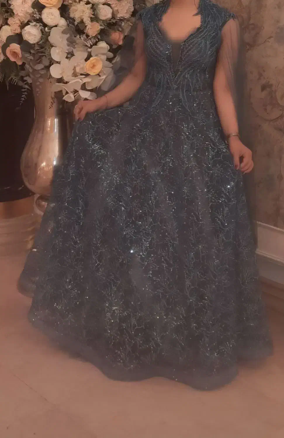 لباس مجلسی آبی وطلایی سایز۴۰|لباس|تهران, شیخ هادی|دیوار