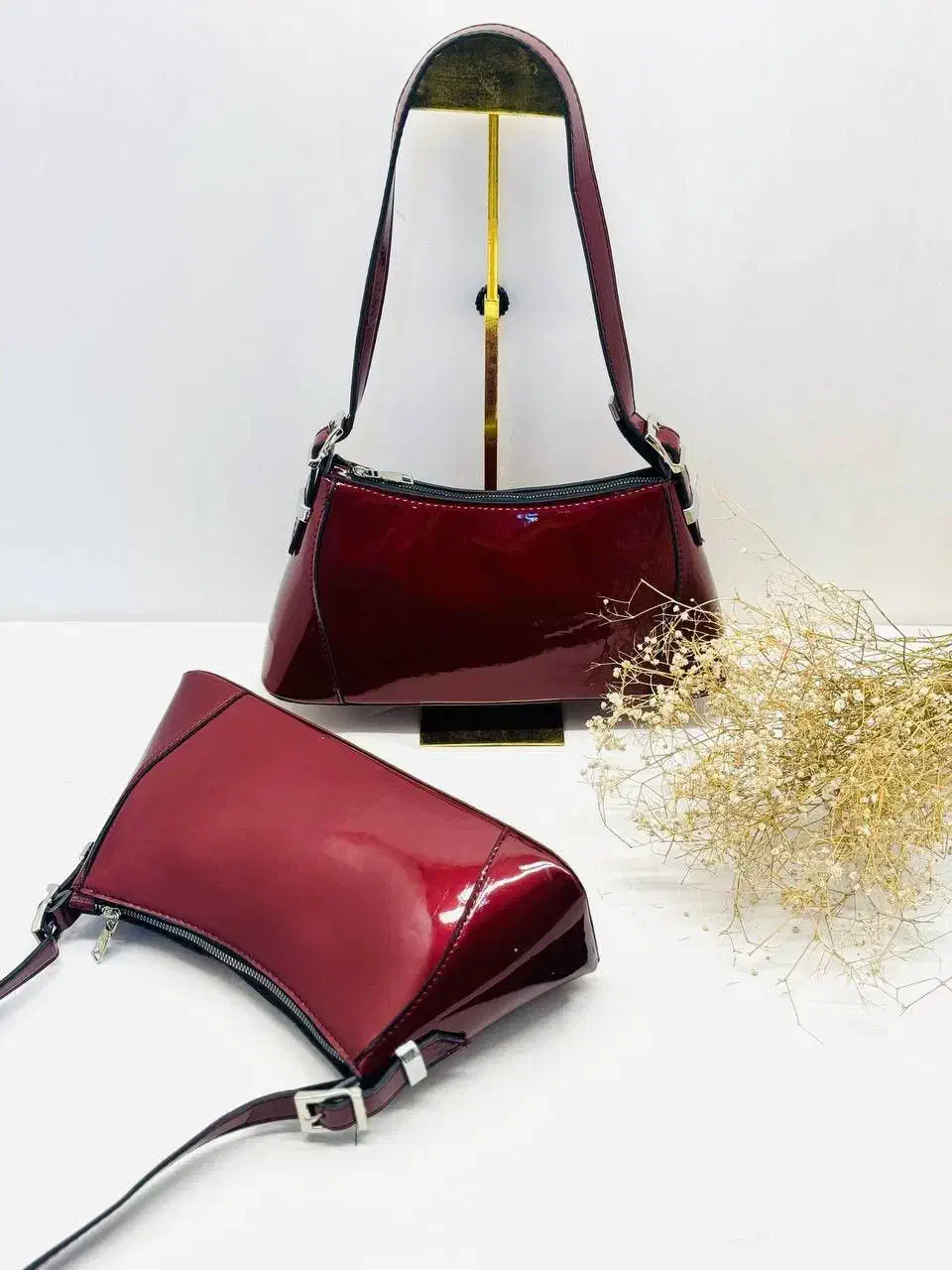 کیف دخترانه پاییزی آلبالویی ورنی پانچ کیف دانشجویی|کیف، کفش، کمربند|نیشابور, مسکن مهر نور|دیوار