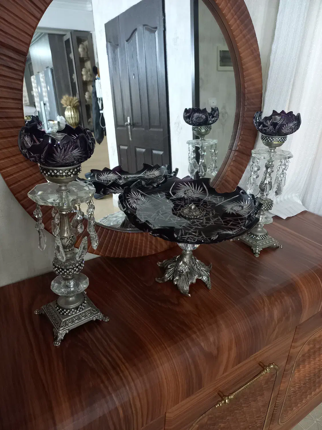 ست ۳تکه کریستال چک|ظروف سرو و پذیرایی|ری, شهادت|دیوار