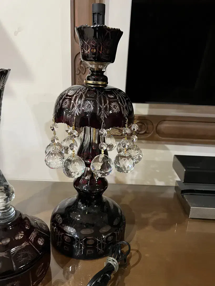 کریستال اگرمن قدیمی یاقوتی|ظروف سرو و پذیرایی|قم, باجک یک|دیوار