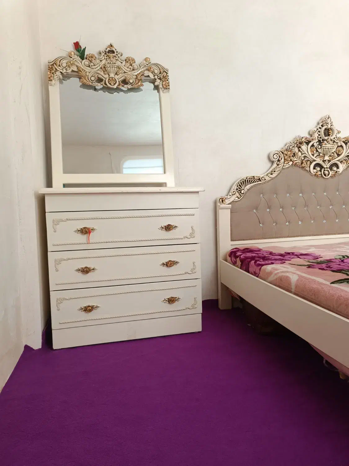 سرویس خواب کامل دو نفره چوبی|تخت و سرویس خواب|مراغه, |دیوار