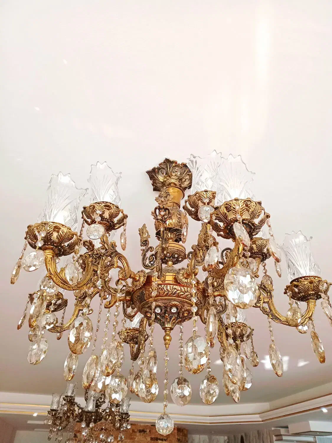 لوستر برنجی|لوستر و چراغ آویز|تبریز, |دیوار