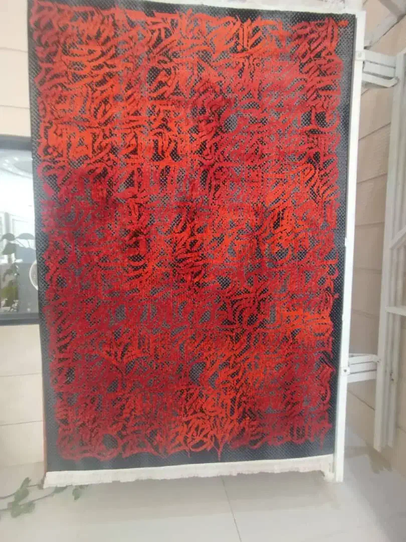 فرش فانتزی ۴ متری طرح قرمز لاکی وینج جدید|فرش|قم, نیروگاه|دیوار