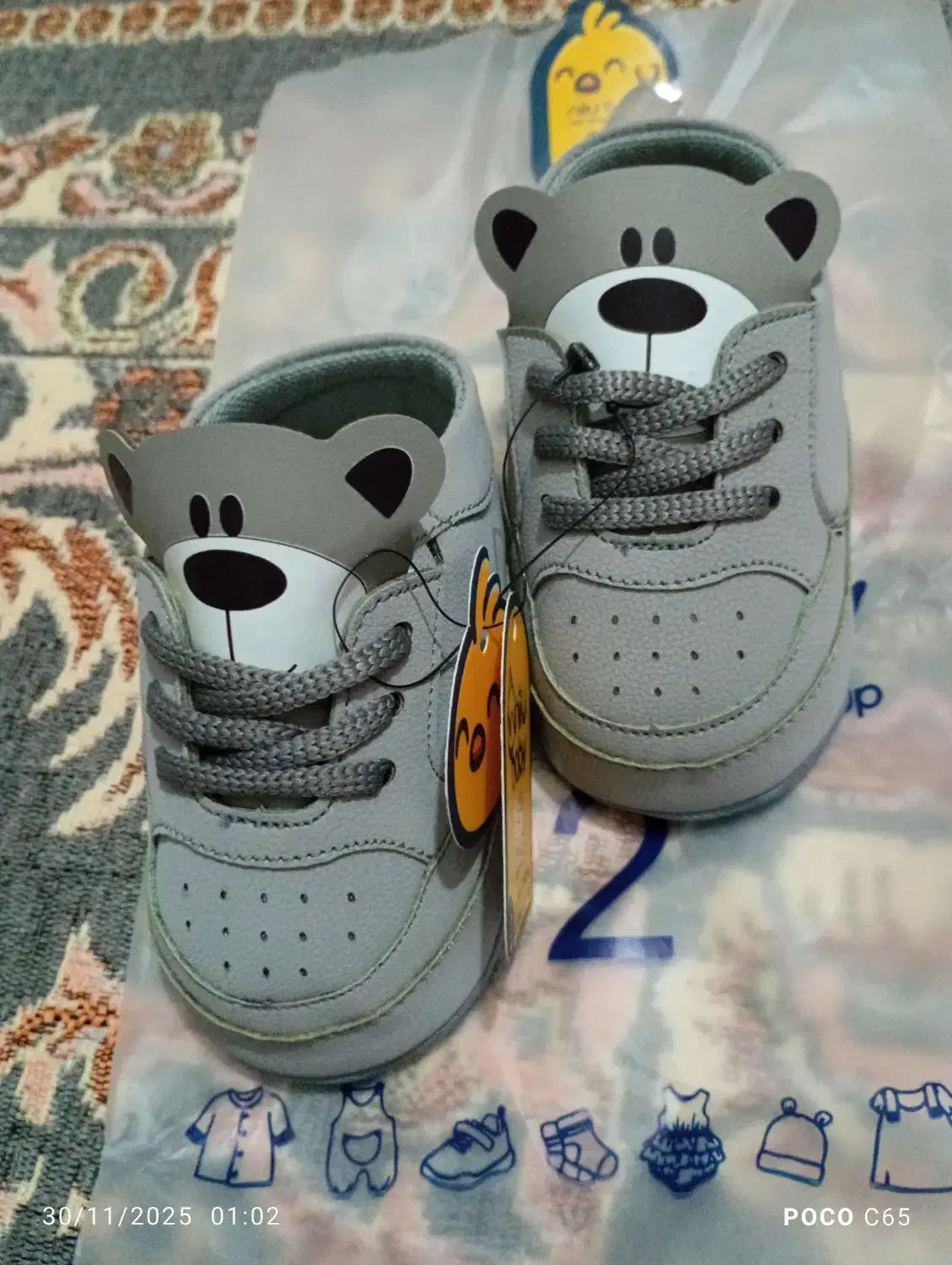 پا پوش نوزادی نو سایز دو|کفش و لباس بچه|قم, قلعه کامکار|دیوار