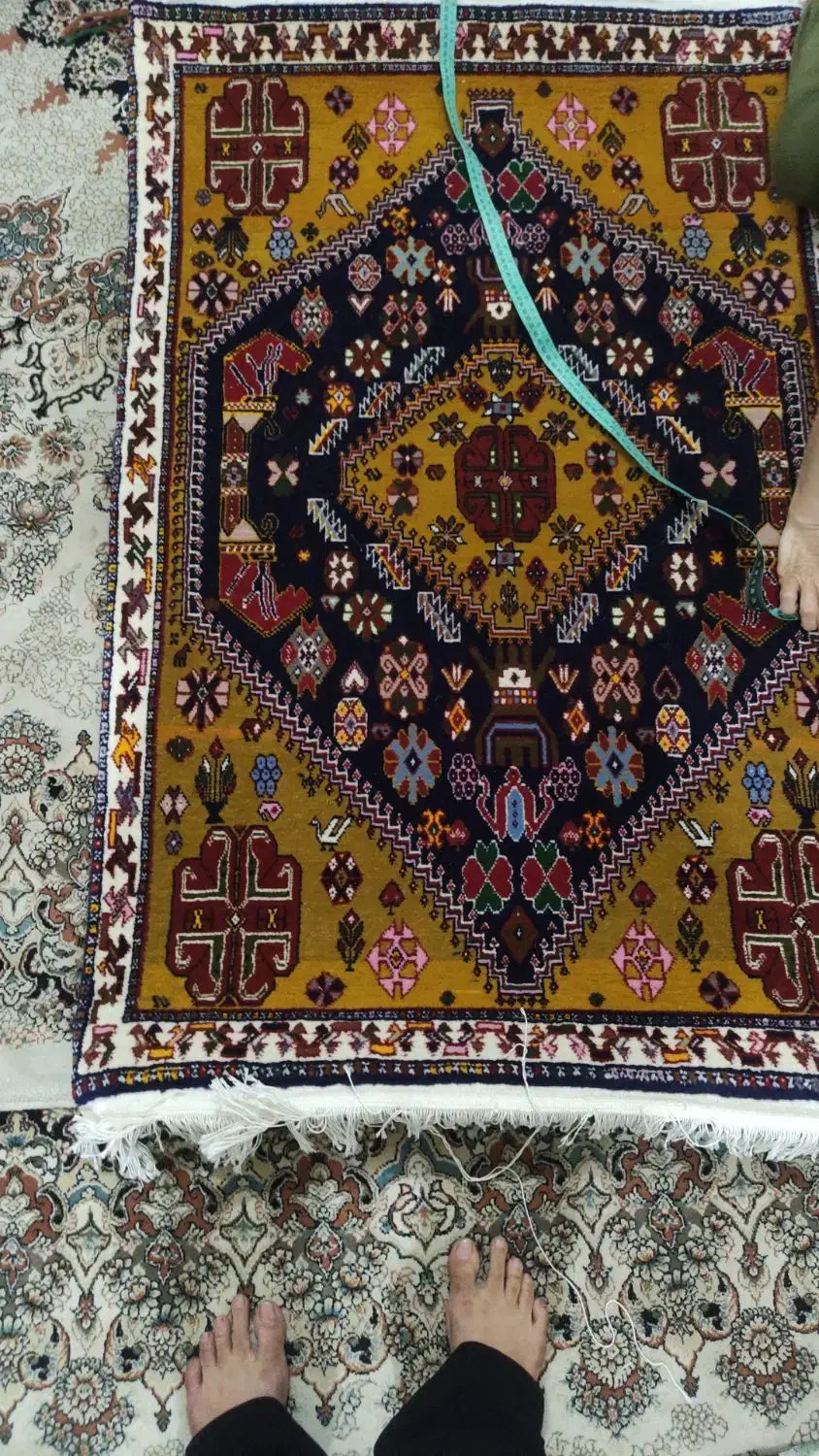 قالیچه دستبافت با بند مرینوس|فرش|خورموج, |دیوار