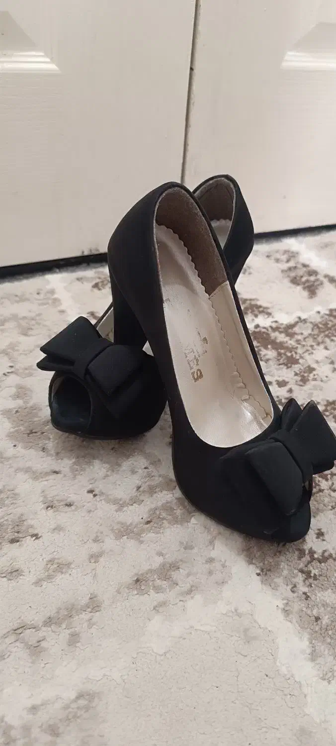کفش مجلسی دخترانه مشکی پاشنه دار سایز۳۷|کیف، کفش، کمربند|آبیک, |دیوار
