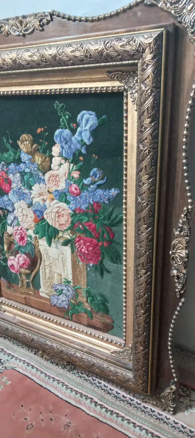 تابلو دستبافت گل ابریشم|تابلو فرش|تبریز, |دیوار