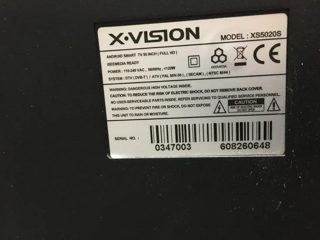 تلویزیون ایکس ویژن ۵۰ اینچ شکسته|تلویزیون و پروژکتور|پردیس, فاز ۲|دیوار