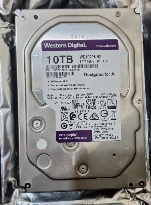 هارد ده ترابایت بنفش وسترن دیجیتال|قطعات و لوازم جانبی رایانه|تهران, قزل قلعه|دیوار