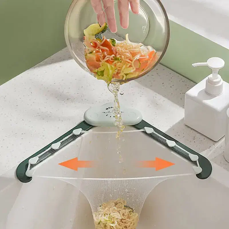 تفاله گیر گوشه سینک به همراه 50 عدد توری|ظروف نگهدارنده، پلاستیکی، یکبارمصرف|ساری, |دیوار