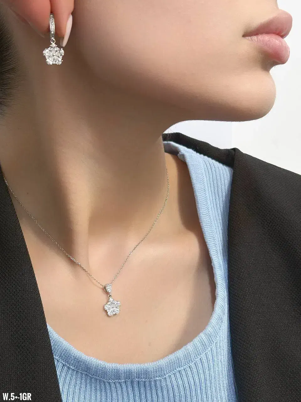 گردنبند و نیم ست نقره جواهری خاص پسند دخترانه۹۳۰|بدلیجات|تبریز, |دیوار