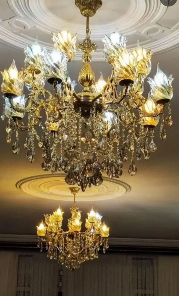 لوستر ۱۶ شعله پرکار و سنگین .تولیدی لوستر رستمی|لوستر و چراغ آویز|آبیک, |دیوار