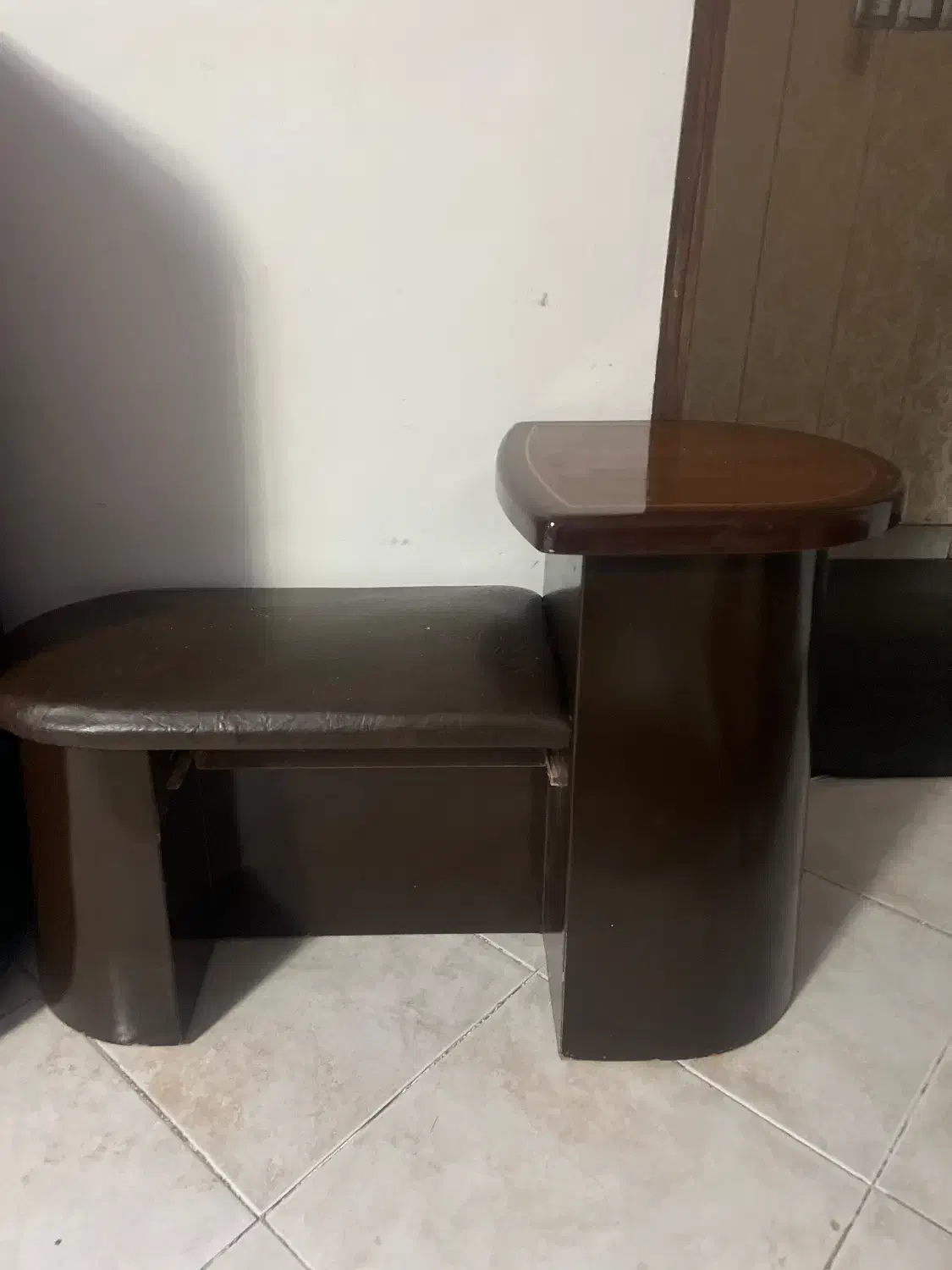 میزتلفن چوب وچرم کشودار|میز تلفن|ملارد, |دیوار