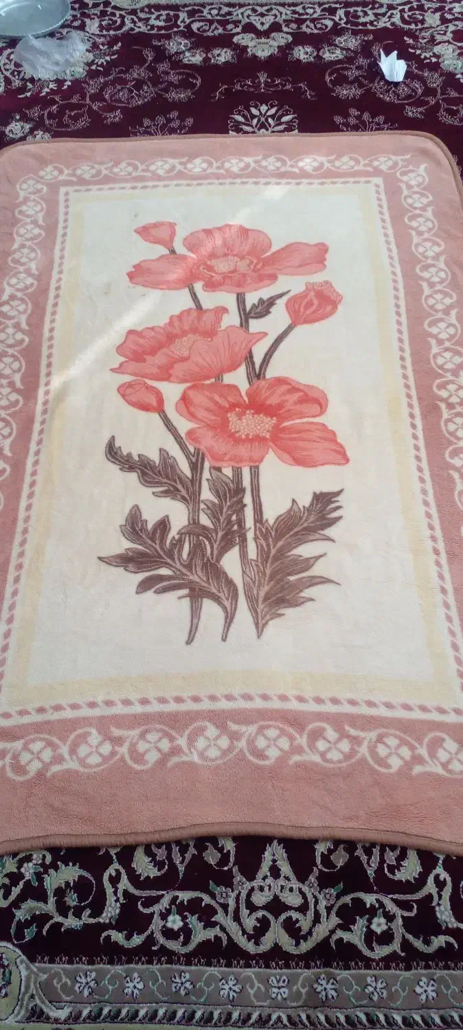 پتوگلبافت کارکرده دونفره ویکنفره|رختخواب، بالش، پتو|بیرجند, |دیوار