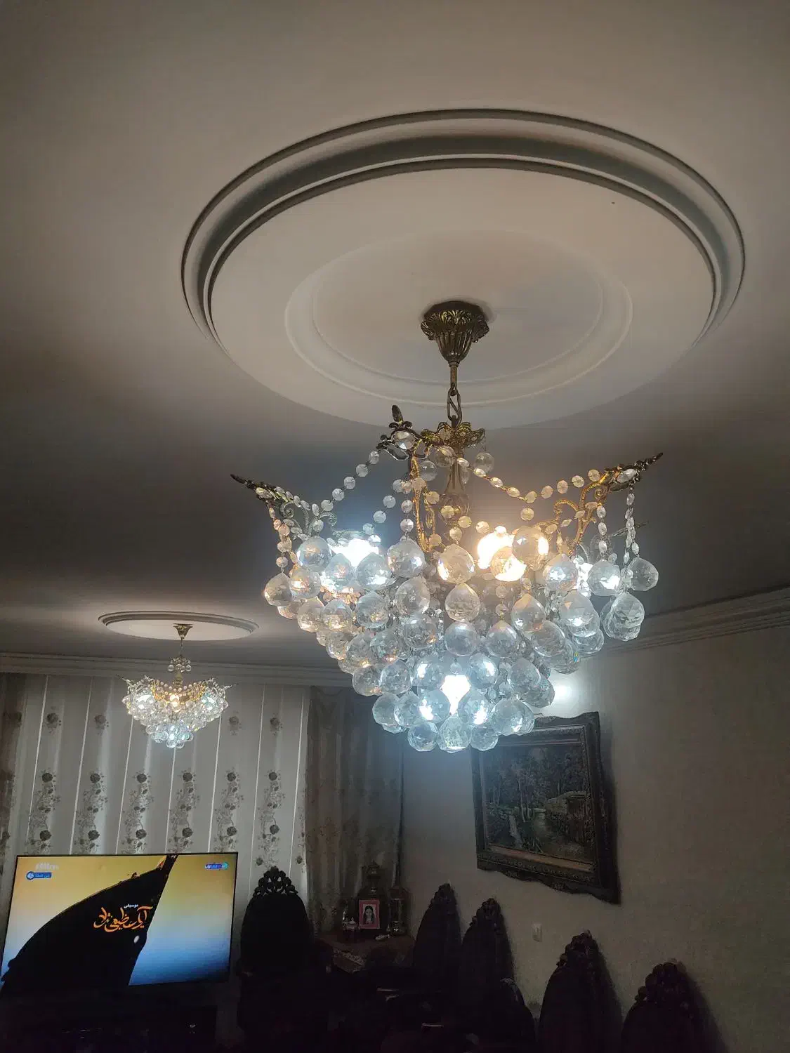 لوستر برنجی|لوستر و چراغ آویز|اراک, |دیوار