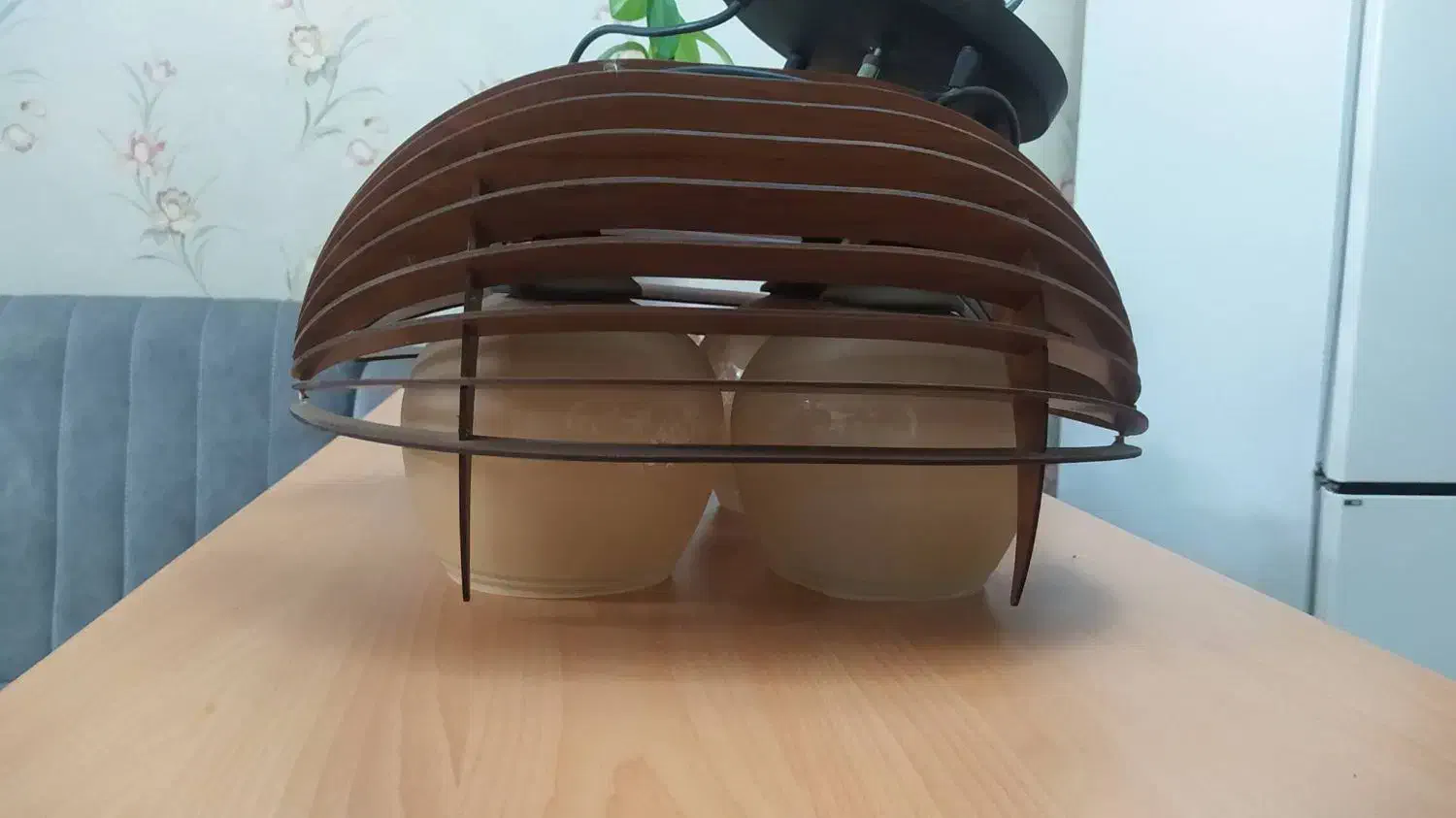 لوستر چوبی ۴حباب و تک حباب|لوستر و چراغ آویز|تهران, هفده شهریور|دیوار