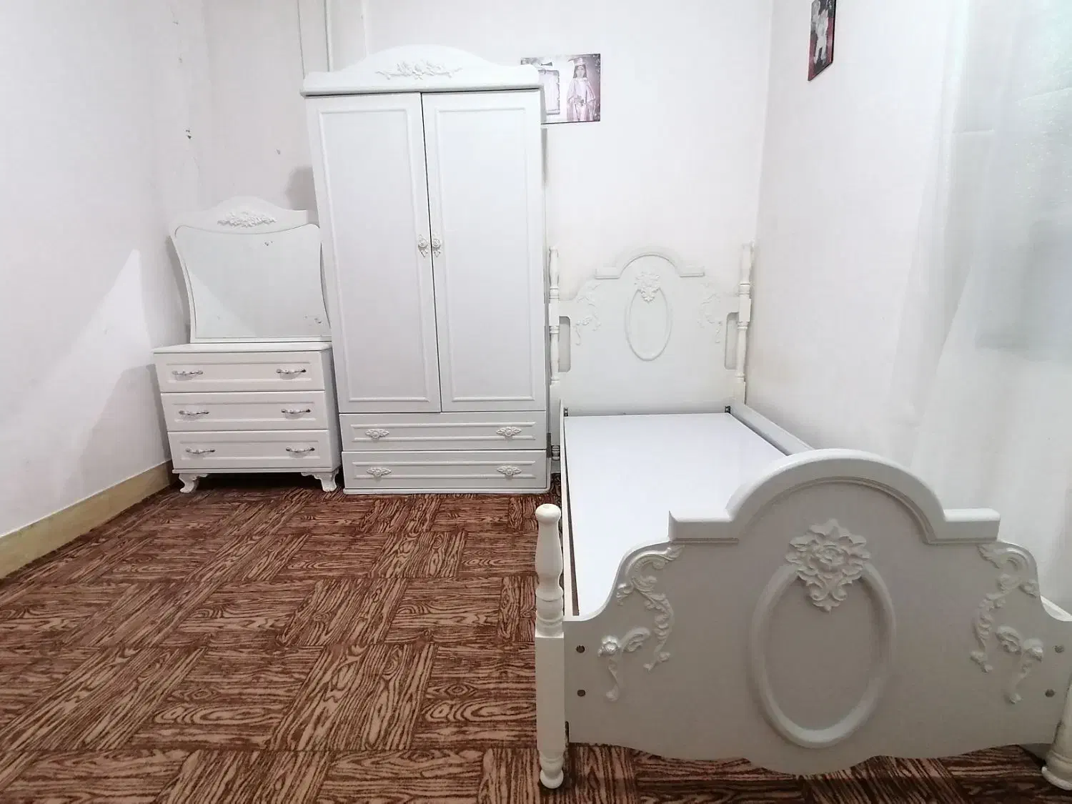 سرویس خواب نوجوان ساحل چوب تمام وکیوم|تخت و سرویس خواب|یاسوج, |دیوار