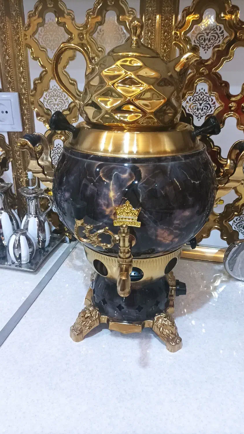 سماور گازی شش لیتری طرح سنگی نوی نو|سماور، چایساز، قهوهساز|تایباد, |دیوار