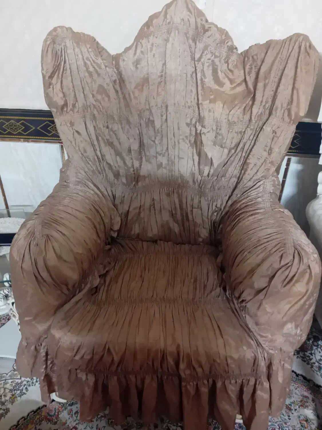 روکش پارچه ایی مبل هفت نفره نسکافه ایی رنگ|مبلمان خانگی و میز عسلی|تاکستان, |دیوار