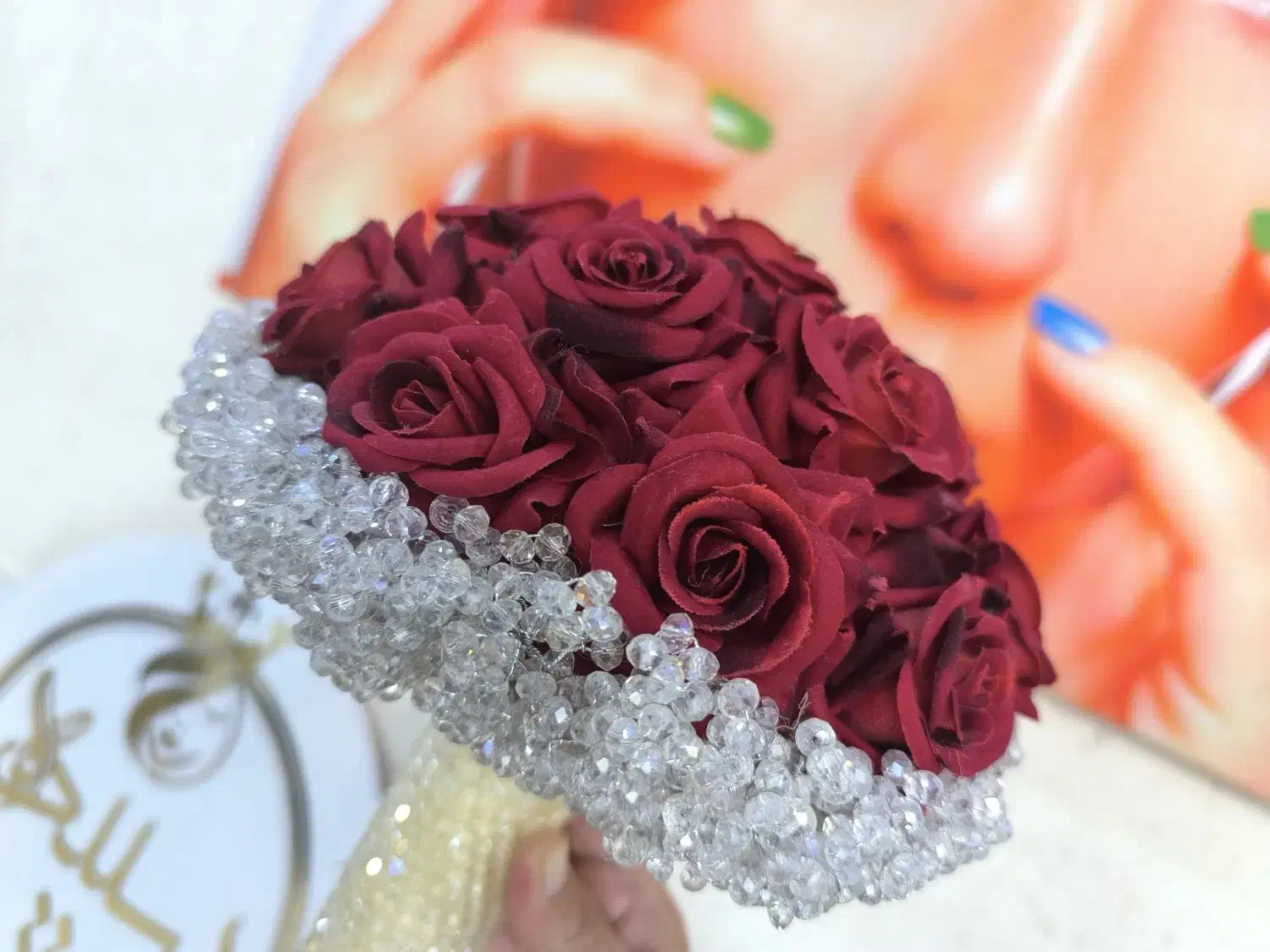 دسته گل عروس|گل مصنوعی|تهران, خاک سفید|دیوار