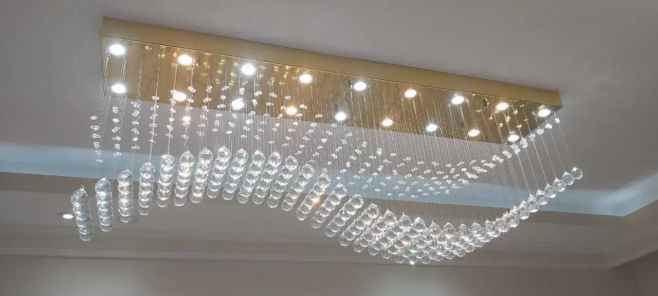 تولید لوستر  ریسه ای(سه بعدی) طرح موج|لوستر و چراغ آویز|اردبیل, |دیوار