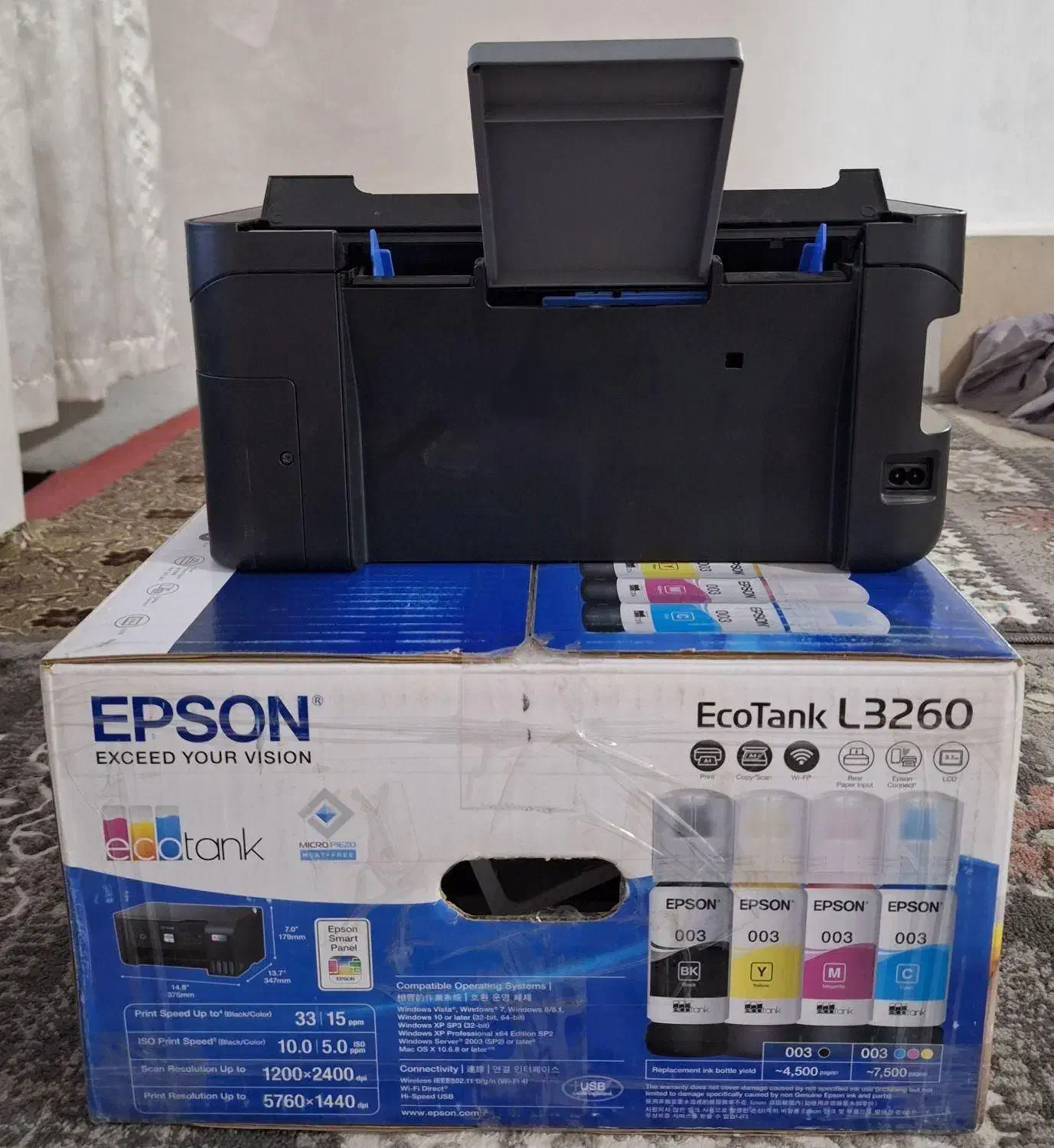 پرینتررنگی اپسون جوهر افشان L3260 داری وافای تمیز|پرینتر، اسکنر، کپی، فکس|ایلام, |دیوار