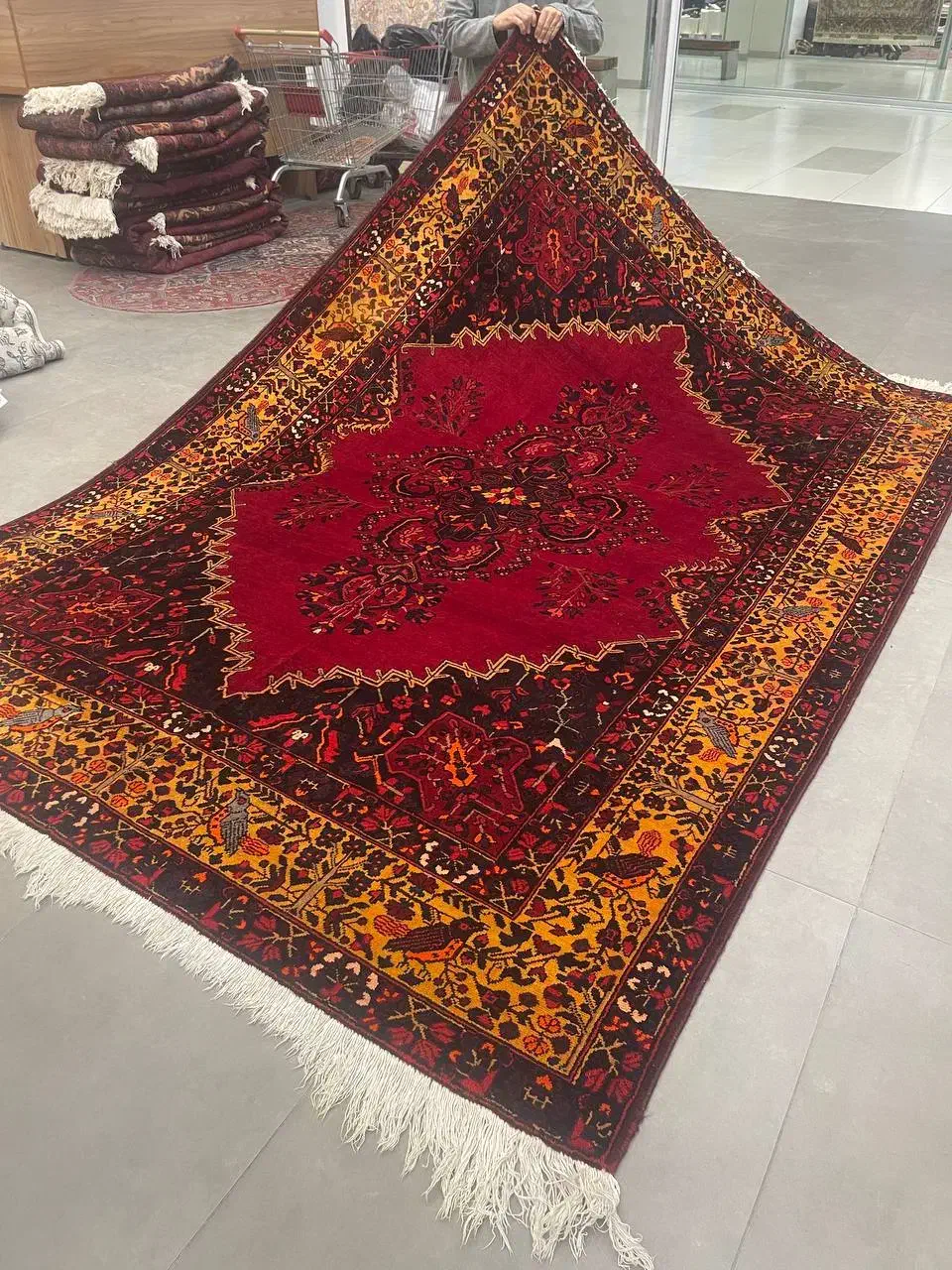 فرش دستباف (بساک)۹ متری و ۸ متری فردوس|فرش|مشکین‌دشت, |دیوار