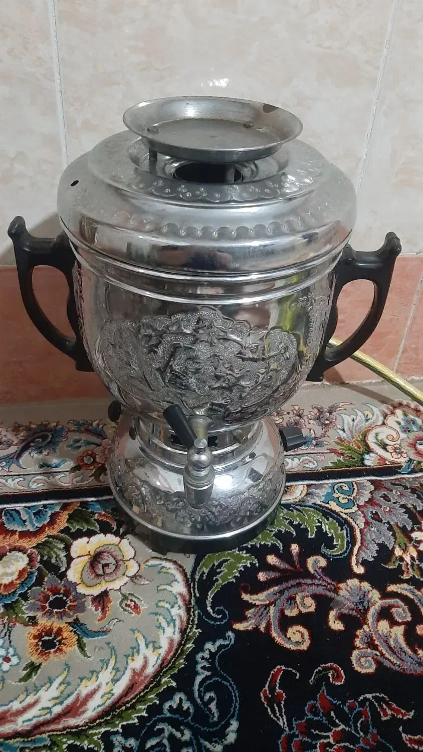 سماورگازی قلم زنی|سماور، چایساز، قهوهساز|قم, آذر (نکویی)|دیوار