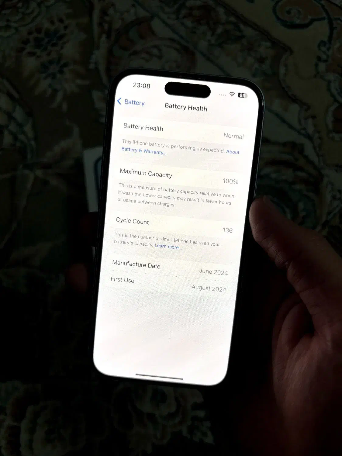 آیفون۱۵ نرمال باطری۱۰۰|موبایل|مشهد, کوی المهدی|دیوار