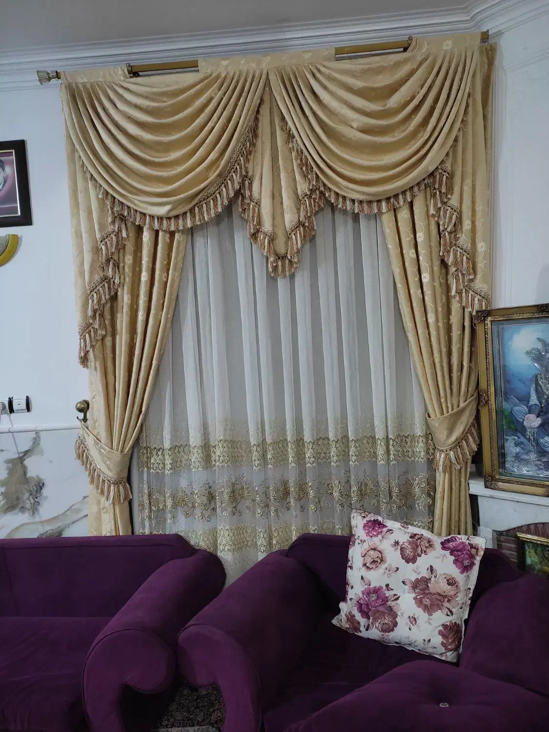 سه عدد پرده|پرده، رانر، رومیزی|رفسنجان, |دیوار