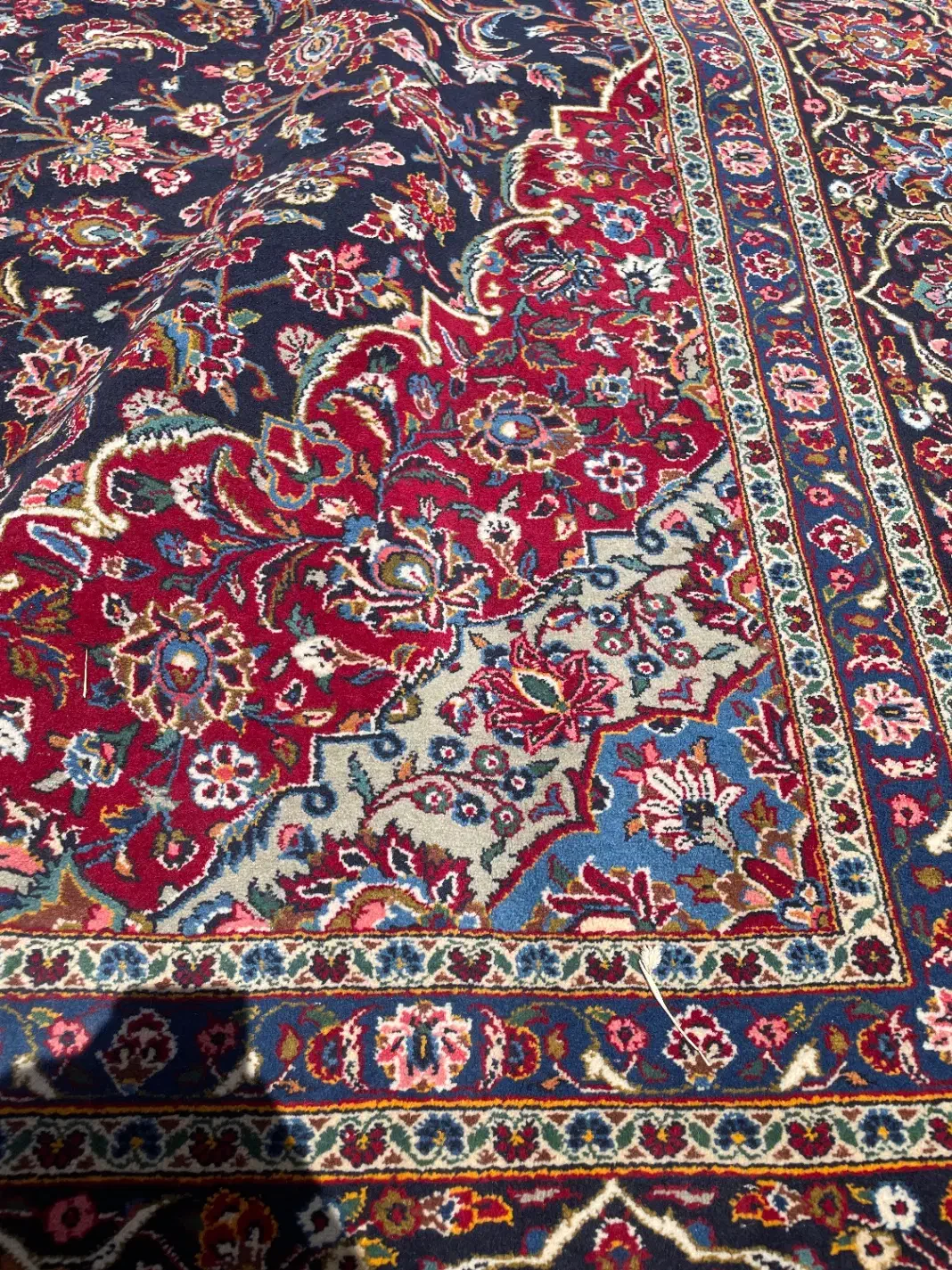 فرش ۱۴متری دستبافت سرمه ای کاشان سالم|فرش|تهران, والفجر (افسریه)|دیوار
