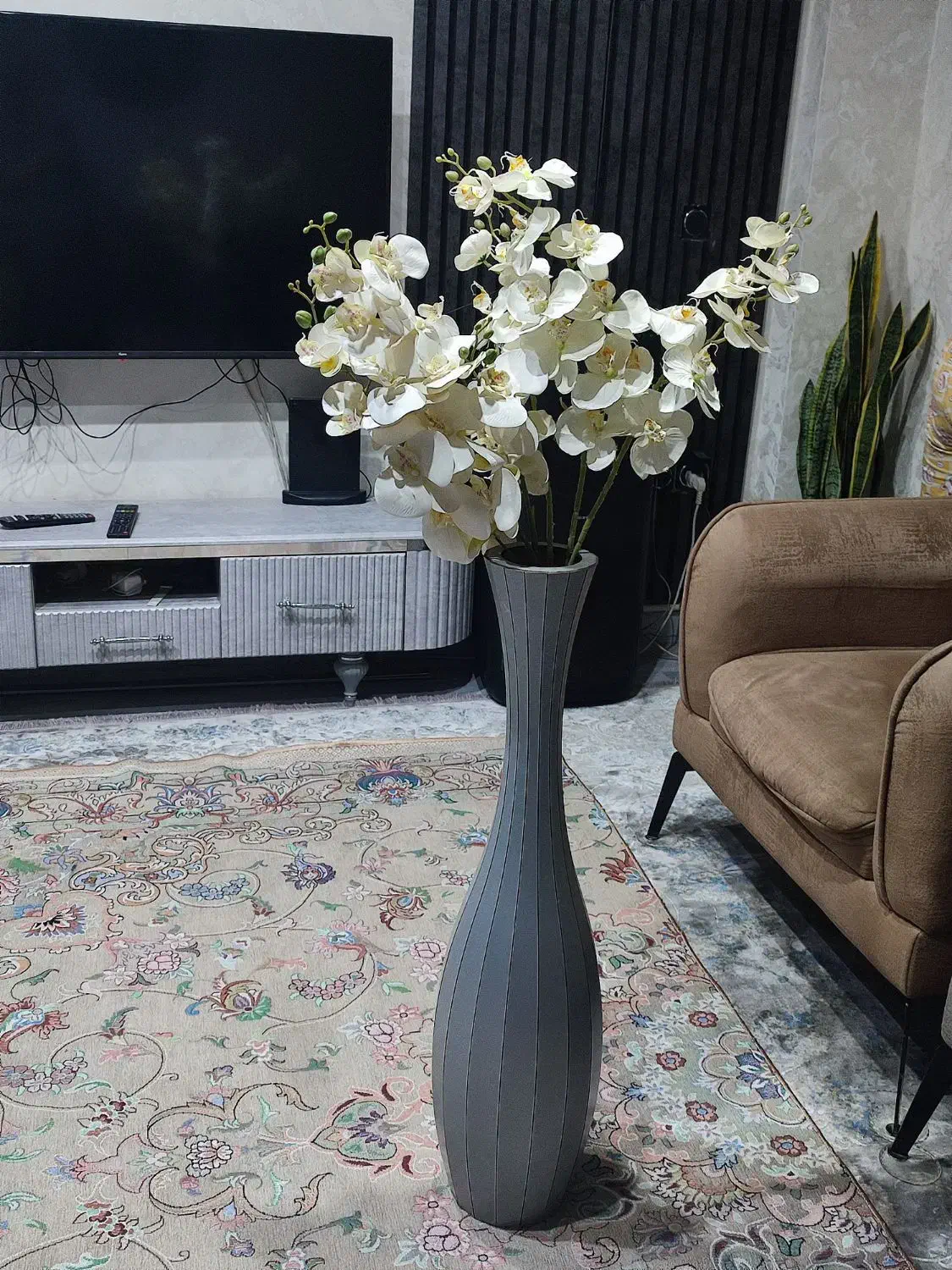 گل و گلدان مصنوعی گل ارکیده سفید|گل مصنوعی|ری, جوانمرد قصاب|دیوار