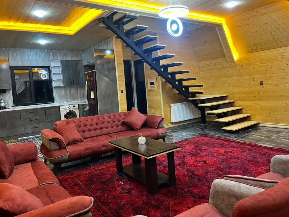 اجاره کلبه سویسی تراس دار ویو جنگلی ماسال|اجارهٔ کوتاه‌مدت ویلا و باغ|رشت, منظریه|دیوار