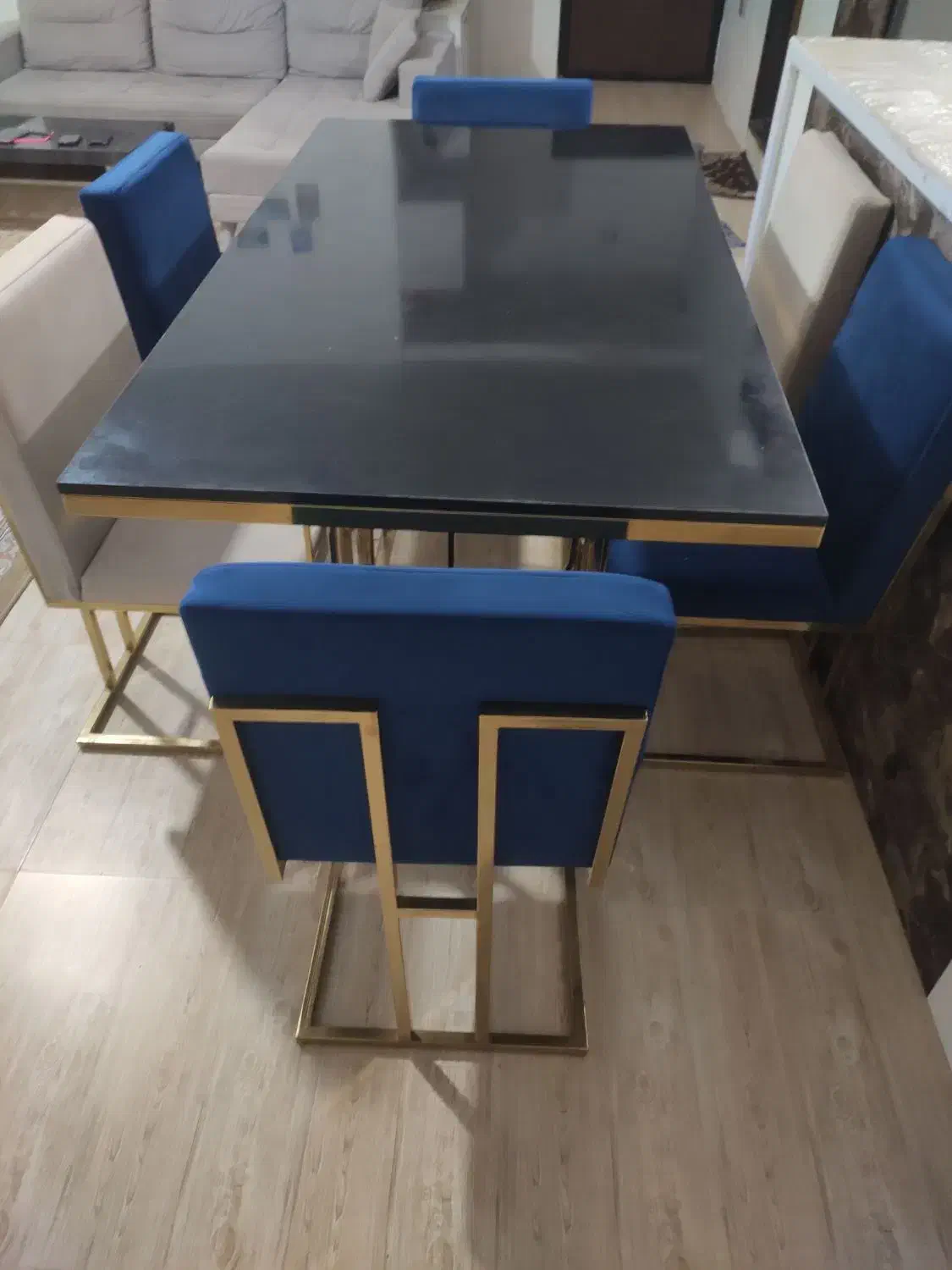 میزناهار خوری شش نفره همراه باروکشهای صندلی|میز و صندلی غذاخوری|حسن آباد, |دیوار