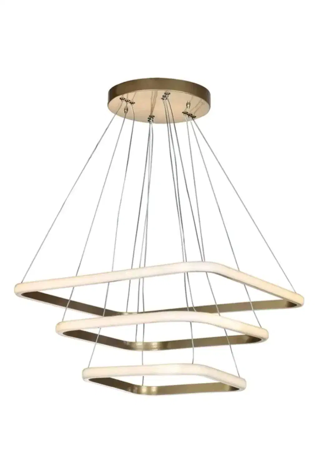 لوستر سه حلقه مربع|لوستر و چراغ آویز|آمل, |دیوار