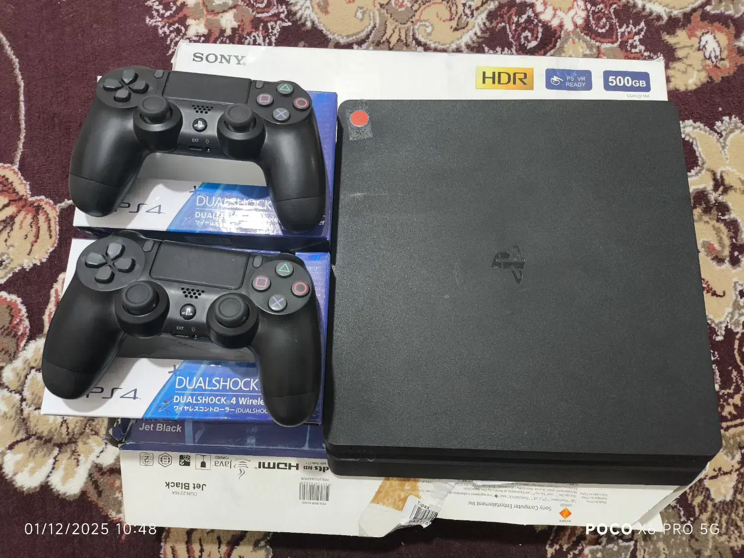 پلی4اسلیم 500گیگ دوتا دسته با 6تا بازی|کنسول، بازی ویدئویی و آنلاین|کاکی, |دیوار