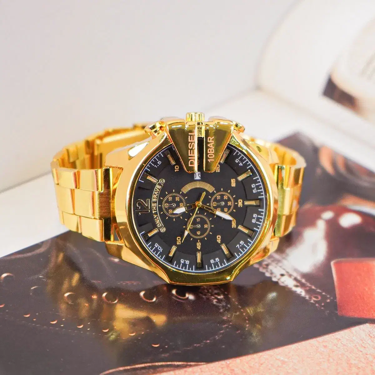 ساعت مچی DIESEL مردانه طلایی صفحه مشکی مدل U700|ساعت|آبادان, |دیوار