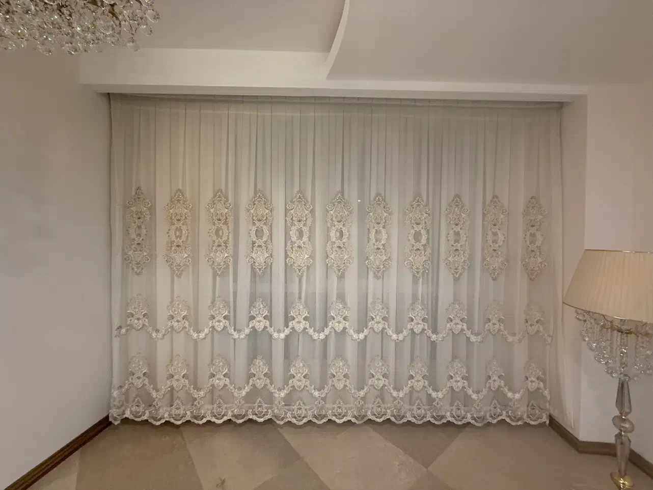 پرده پذیرایی با آستر|پرده، رانر، رومیزی|تهران, هروی|دیوار