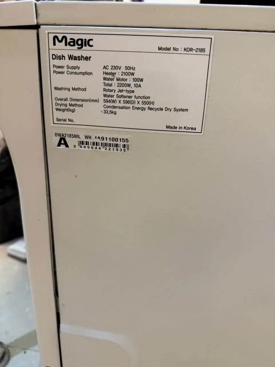 ماشین ظرف شویی مجیک ۸ نفره مدل 2185|ماشین ظرفشویی|تهران, هفت حوض|دیوار